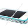 Бампер алюминиевый для iphone 4/4s Luxury Ultra-thin Diamond Strass BLUE фото 6 — CRYSTAL SHOP