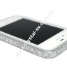 Бампер алюминиевый для iphone 4/4s Luxury Ultra-thin Diamond Strass SILVER фото 4 — CRYSTAL SHOP
