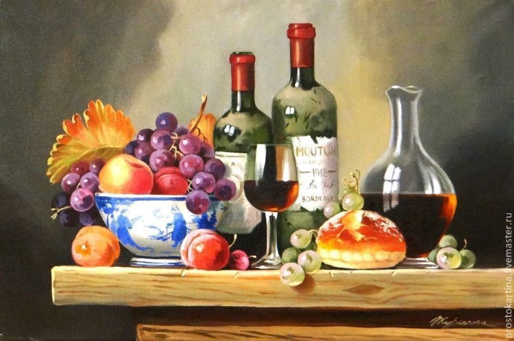 Набор алмазная вышивка Натюрморт с вином (40х60) — CRYSTAL SHOP