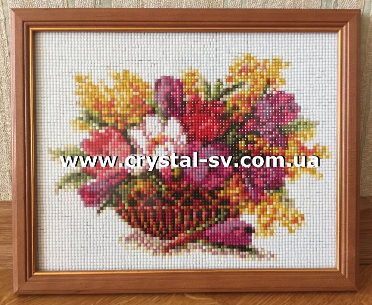 Картина алмазная вышивка стразами &quot;8 Марта Крокусы Мимозы&quot; (20x25) — CRYSTAL SHOP