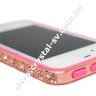 Бампер алюминиевый для iphone 4/4s Luxury Ultra-thin Diamond Strass PINK фото 3 — CRYSTAL SHOP