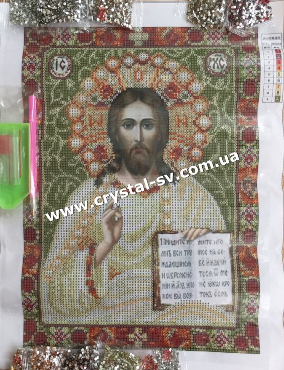 Набор алмазная мозаика стразами Образ Иконы Господа Вседержителя (40х30) — CRYSTAL SHOP