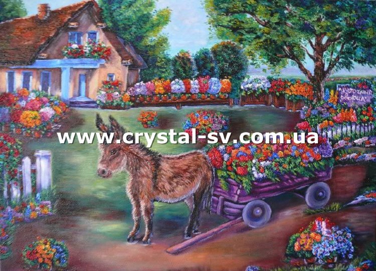Набор алмазная техника Цветочный дворик (40х50) — CRYSTAL SHOP