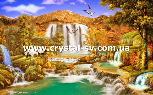 Набор алмазная живопись Водопад Птицы (40х60) — CRYSTAL SHOP