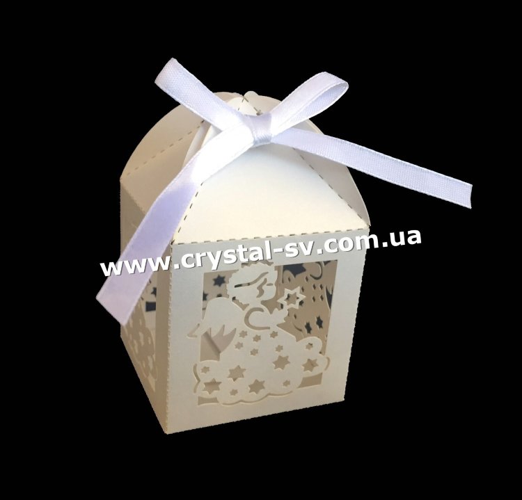 Бонбоньерка для конфет Ангелочек со звездой (белая) — CRYSTAL SHOP