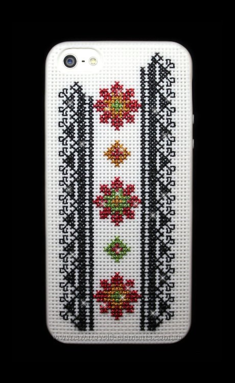 Ручная работа вышивка чехлов для iphone 5 5s ваши схемы под заказ Черная рубашка — CRYSTAL SHOP