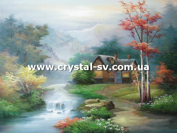 Набор алмазная живопись Дом у горной реки (40x53) — CRYSTAL SHOP