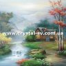 Набор алмазная живопись Дом у горной реки (40x53) фото 1 — CRYSTAL SHOP