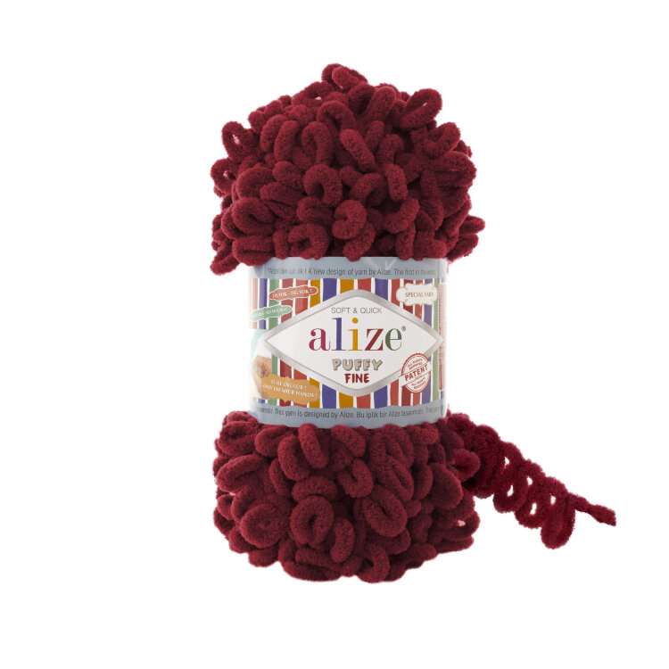 Alize Puffy Fine (Ализе Пуффи Файн) цвет 107 вишня — CRYSTAL SHOP