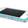 Бампер алюминиевый для iphone 5/5s Luxury Ultra-thin Diamond Strass BLUE фото 5 — CRYSTAL SHOP