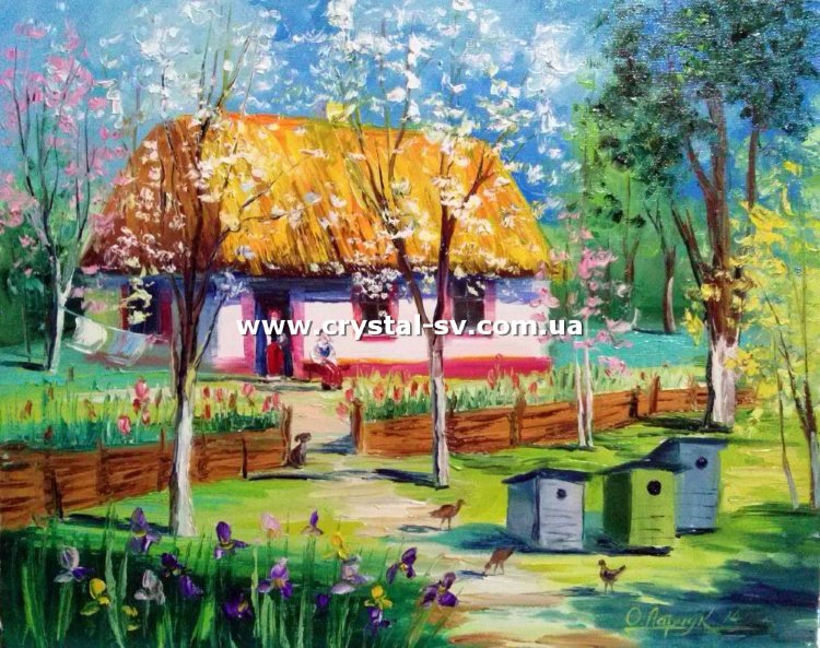 Набор алмазная техника Весна в селе (40х50см) — CRYSTAL SHOP