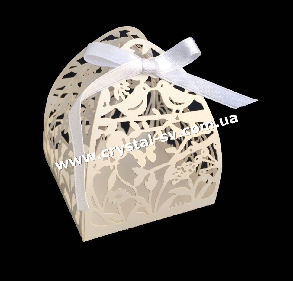 Бонбоньерка для конфет Птички (белая) фото 1 &mdash; CRYSTAL SHOP