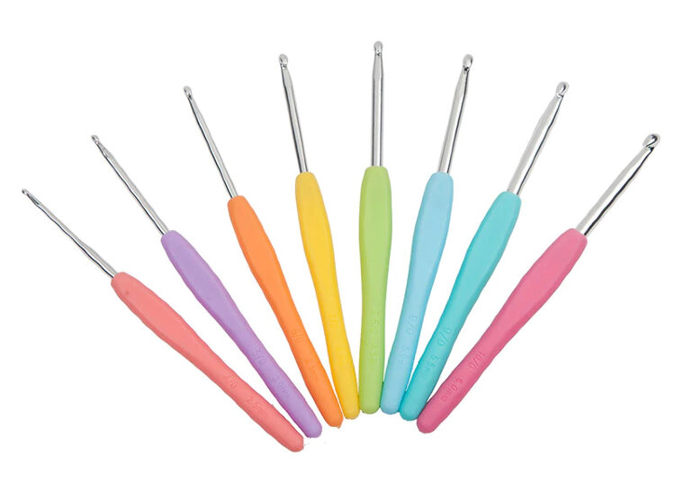 Крючок для вязания с цветной ручкой — CRYSTAL SHOP