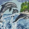 Набор картина из стразиков Вышивка дельфины (40х60) фото 1 — CRYSTAL SHOP