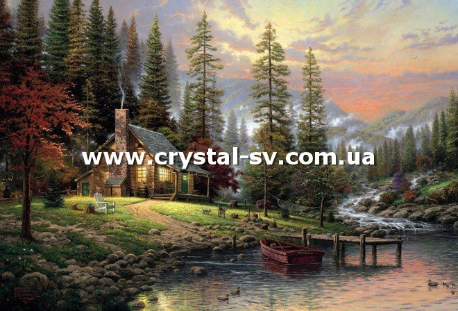 Набор алмазная живопись Утро в сосновом лесу (40x60) — CRYSTAL SHOP