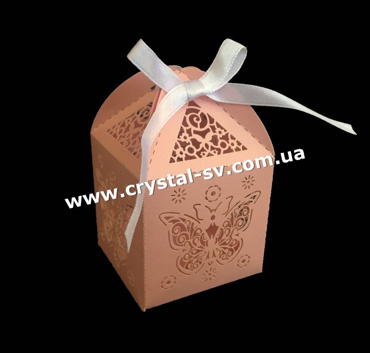 Бонбоньерка для конфет Бабочка (розовая) — CRYSTAL SHOP