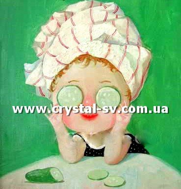 Набор рукоделия мозаика стразами Детки Огуречная маска (40х40) — CRYSTAL SHOP