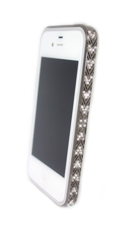 Бампер алюминиевый для iphone 5/5s Luxury Ultra-thin Diamond Strass BLACK — CRYSTAL SHOP