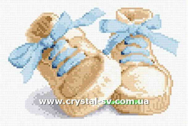 Набор мозаика стразами Перые шаги (голубые) (25х35) — CRYSTAL SHOP