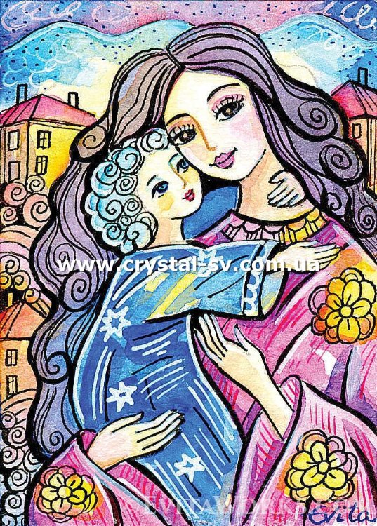 Набор мозаика стразами Мама и сын (60х40) — CRYSTAL SHOP