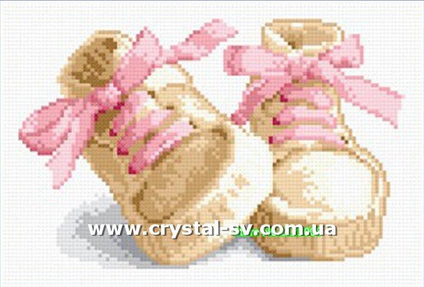 Набор мозаика стразами Первые шаги (розовые) (25х35) — CRYSTAL SHOP