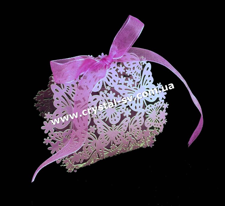 Бонбоньерка для конфет Бабочки (фиолетовая) — CRYSTAL SHOP