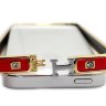 Бампера на телефон для iPhone 5/5s камни HERMES logo метал original box GOLD Red фото 2 &mdash; CRYSTAL SHOP