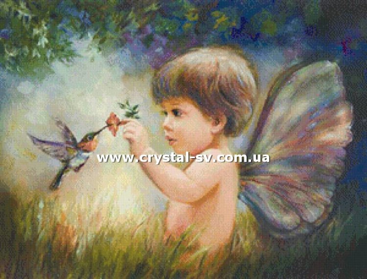 Набор рукоделия мозаика стразами Феи цветов (40x50) — CRYSTAL SHOP