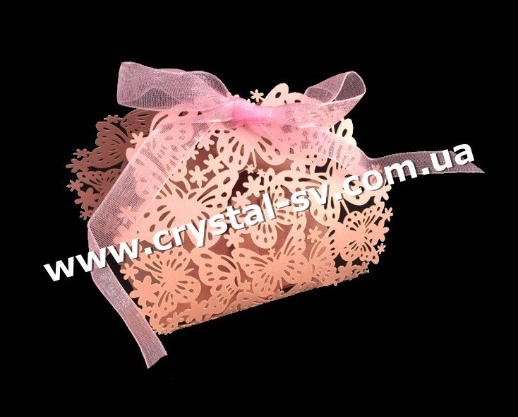 Бонбоньерка для конфет Бабочки (розовая) — CRYSTAL SHOP