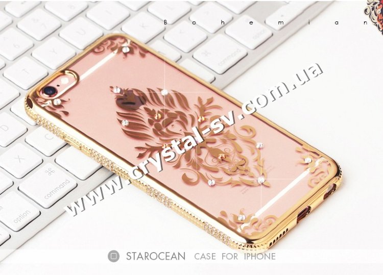 Чехол iphone 6 6s Силикон Secret Garden Flower GOLD — CRYSTAL SHOP