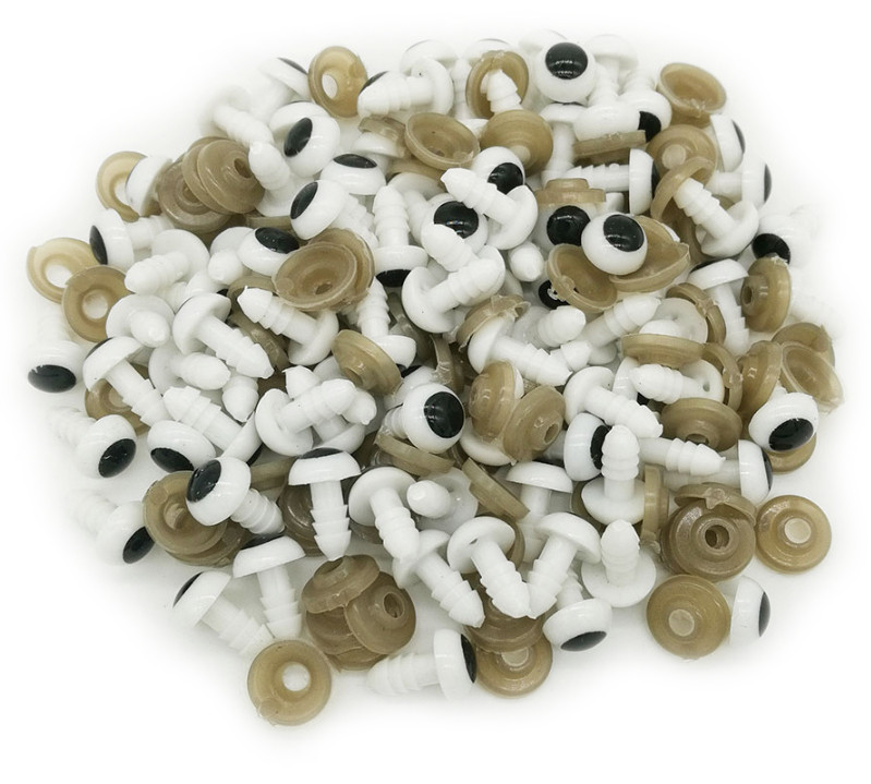 Пластиковые безопасные кукольные глаза, мультяшные глаза для игрушек hand made. 10 мм (пара) фото 1 — CRYSTAL SHOP