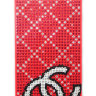 Чехол для Apple iPhone 5/5s стразами Rhinestone Bling Diamond CHANEL logo RED фото 1 — CRYSTAL SHOP