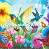 Набор картина из стразиков Птицы колибри и цветы (40x50) фото 1 — CRYSTAL SHOP