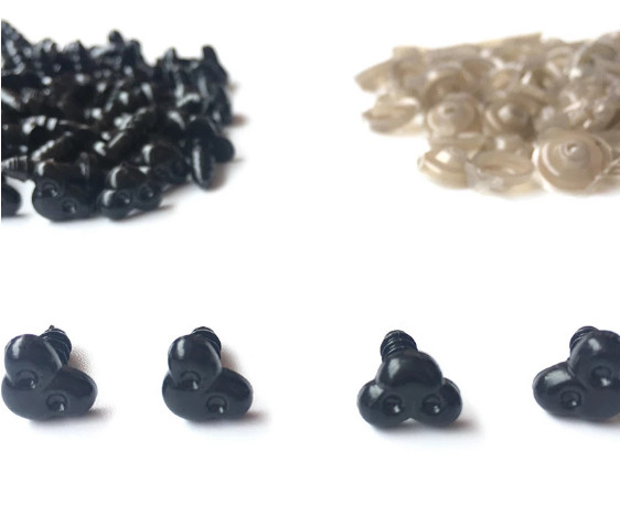 Пластиковый черный собачий нос нюх. Размер 7х9 мм (1 шт) — CRYSTAL SHOP