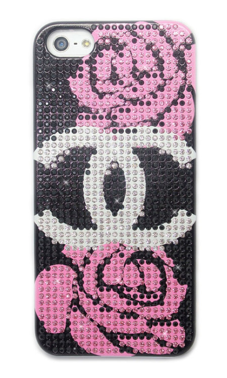 Чехол для Apple iPhone 5/5s стразами Rhinestone Bling Diamond CHANEL logo Black — CRYSTAL SHOP