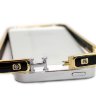 Бампера на телефон для iPhone 5/5s камни HERMES logo метал original box GOLD Black фото 2 — CRYSTAL SHOP