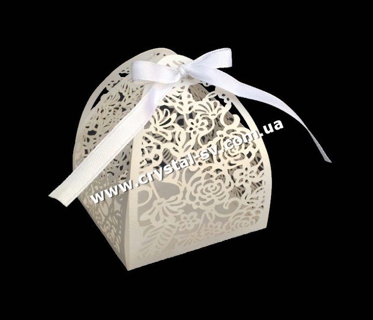 Бонбоньерка для конфет Ажурные Розы (белая) — CRYSTAL SHOP