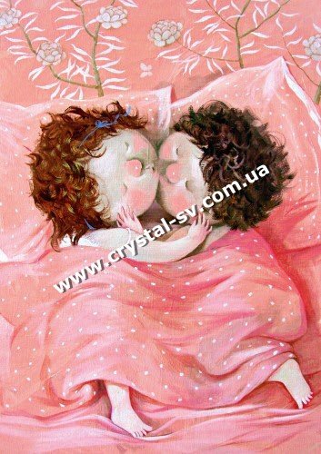 Набор рукоделия мозаика стразами Детки Счастье (45x30) — CRYSTAL SHOP