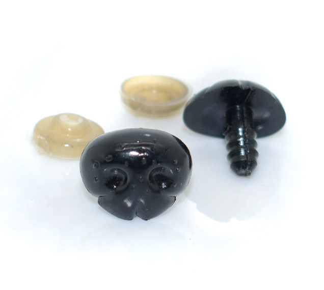 Пластиковый черный собачий нос нюх. Размер 10х13 мм (1 шт) — CRYSTAL SHOP