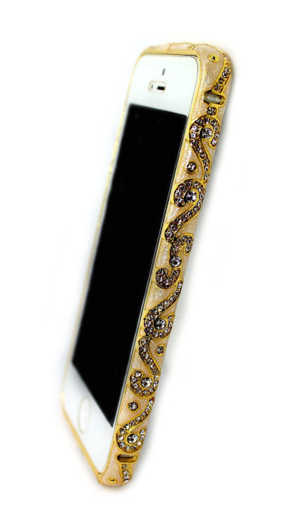Бампер для iphone 5/5s Diamond LUXURY national style GOLD — CRYSTAL SHOP