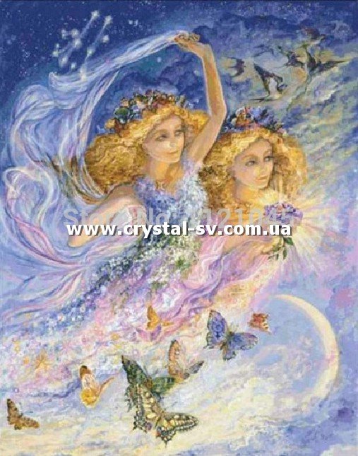 Набор алмазная мозаика стразами Близнецы Два ангела (50x40) — CRYSTAL SHOP