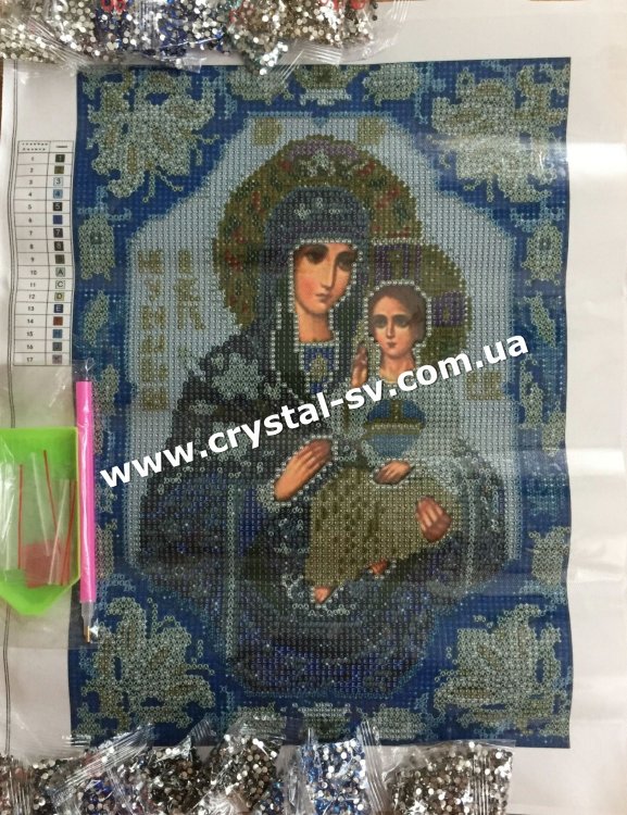 Набор алмазная мозаика стразами Икона Богородица Неувядаемый цвет (40х30) — CRYSTAL SHOP