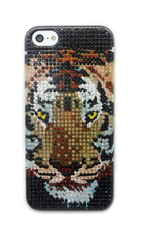 Чехол для Apple iPhone 5/5s стразы Fashion Rhinestone Bling Diamond TIGER — CRYSTAL SHOP