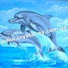 Набор картина из стразиков Дельфины живопись (40х50) фото 1 — CRYSTAL SHOP