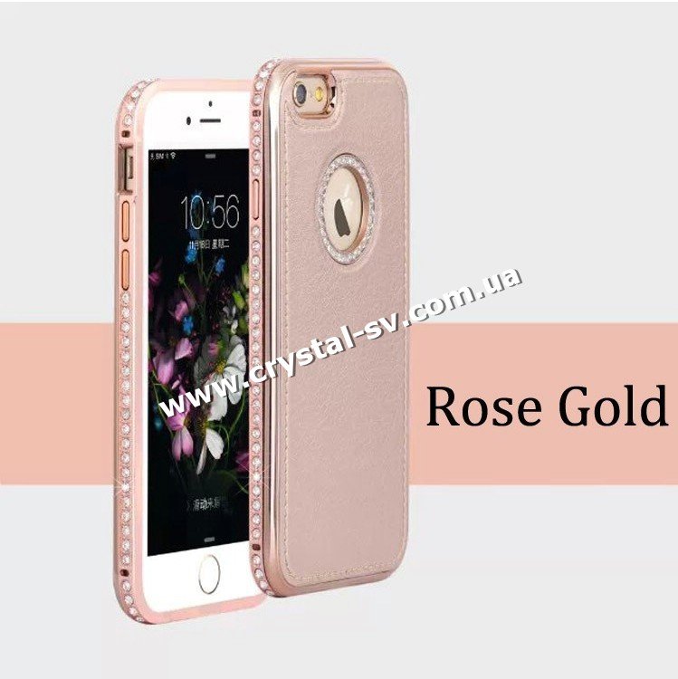 Чехол iphone 6 6s PU Crystal Luxe Rose Gold — CRYSTAL SHOP
