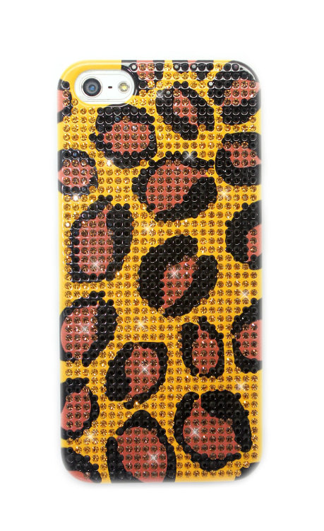 Чехол для Apple iPhone 5/5s с кристаллами стразы Fashion картина из страз Rhinestone Bling Diamond LEOPARD — CRYSTAL SHOP