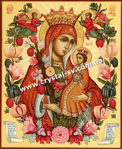 Набор вышивка камнями Образ Пресвятой Богородицы &quot;Неувядаемый цвет&quot; (50х40) — CRYSTAL SHOP