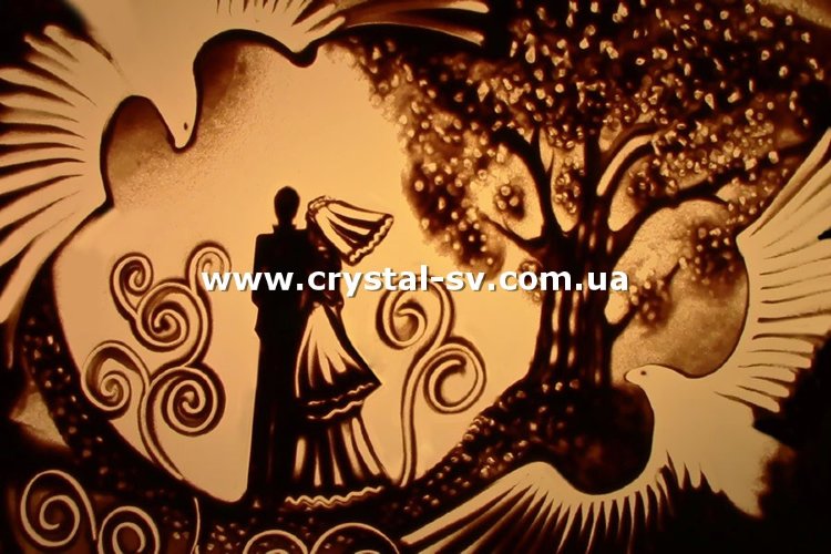 Набор алмазная мозаика стразами Картина из песка Свадьба Любовь Голуби (30x45) — CRYSTAL SHOP