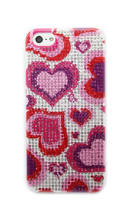 Чехол для Apple iPhone 5/5s из страз Fashion Rhinestone Bling Diamond сердце LOVE is.. — CRYSTAL SHOP