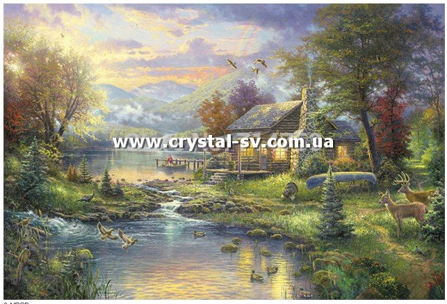 Набор алмазная живопись Домик у горной реки (40х60) — CRYSTAL SHOP